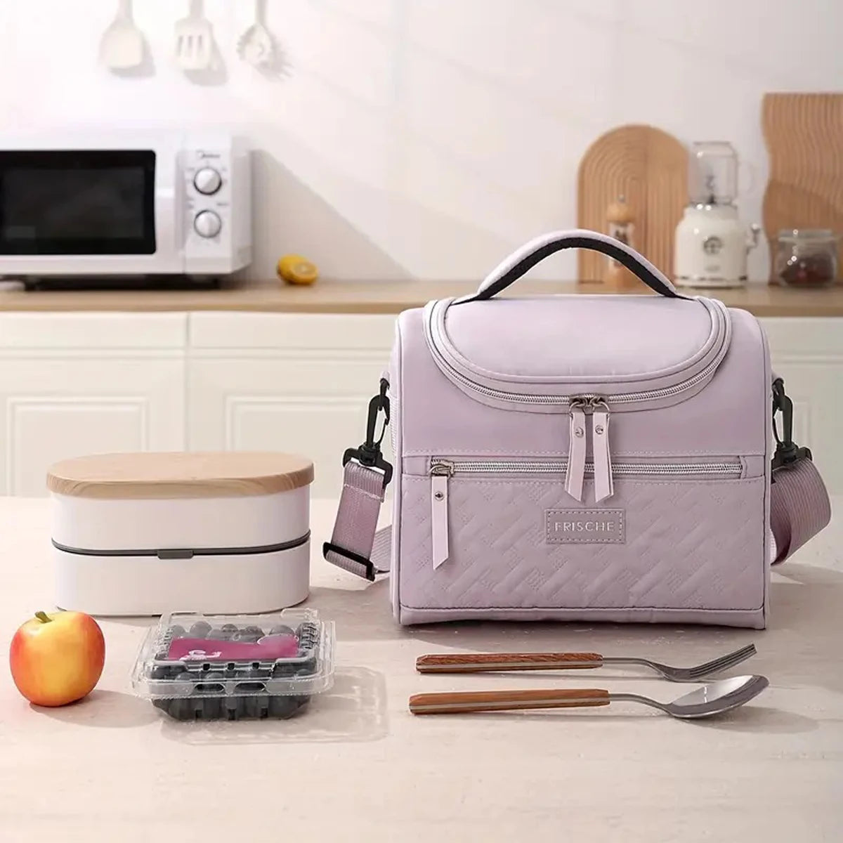 Insulated Lunch Bag With Padded Shoulder Strap For Work - Smarsty