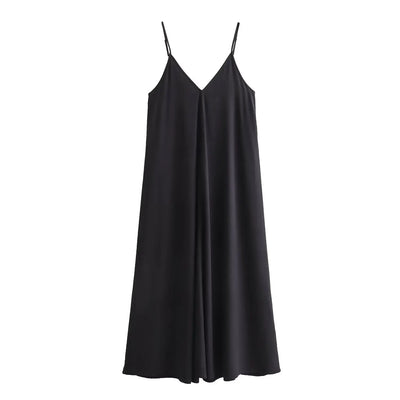 MUJER Black Slip Long Dresses for Women Red Draped Summer Dress Woman 2025 Sexy Backless Maxi Dress Women Summer Beach Dresses - Smarsty