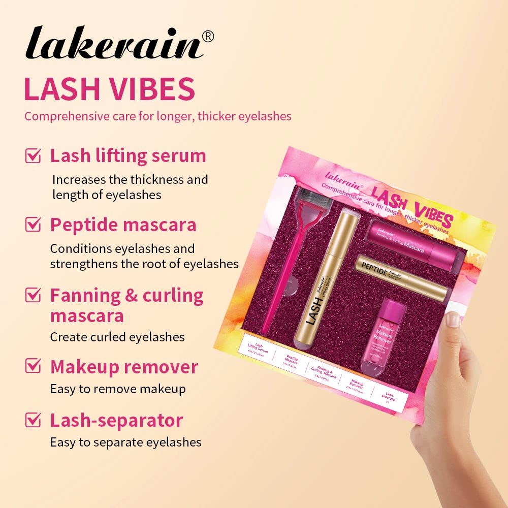 Lash & Brow Set Eyebrow Eyelash Growth Serum Peptide Mascara Eyelash Eyebrow Longer Fuller Thicker Curling Lash Eye Care Makeup