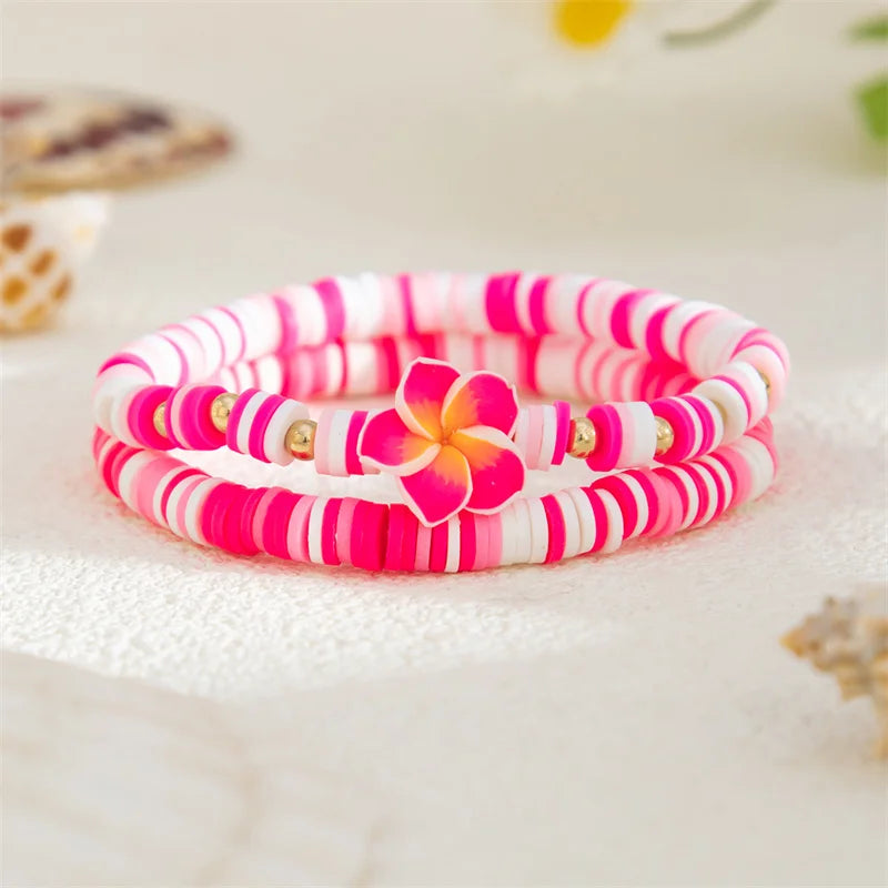 Multicolor Polymer Clay Beads Bracelets Set for Women - Smarsty