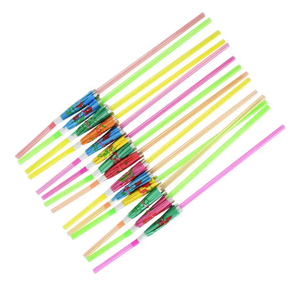 50PCS Hawaiian Party Umbrella Straws for Tropical Celebrations - Smarsty