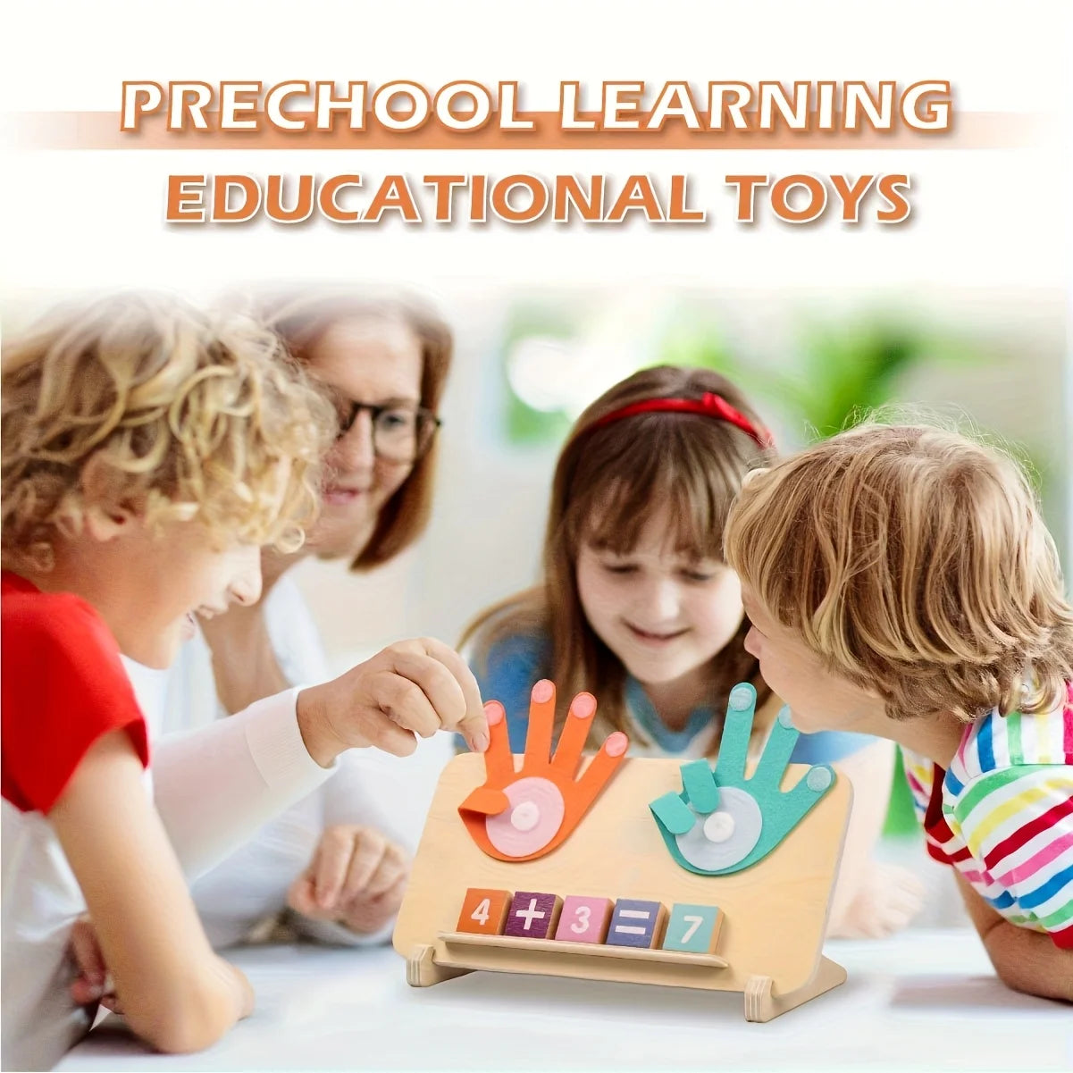 Wooden arithmetic learning board for children over 3 years old - educational toy with number blocks and math operation cards, in - Smarsty