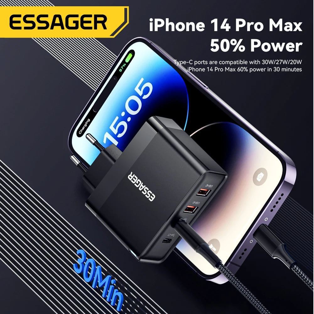 100W GaN USB3 C PD Charger For MacBook USKorea Plug - Smarsty