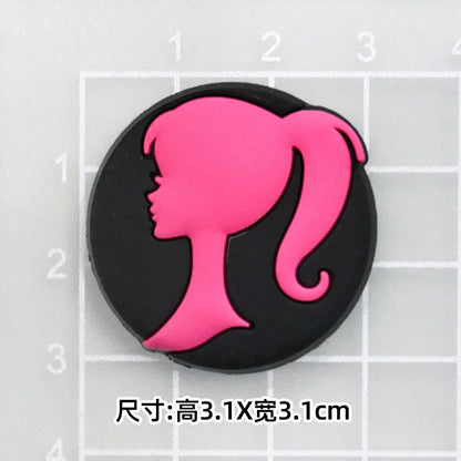 MINISO 20P Cute Cartoon PVC Pink Fashion Barbie Shoe Flowers DIY Hole Shoes Sandals Charm Shoes Accessories Party Festival Gifts