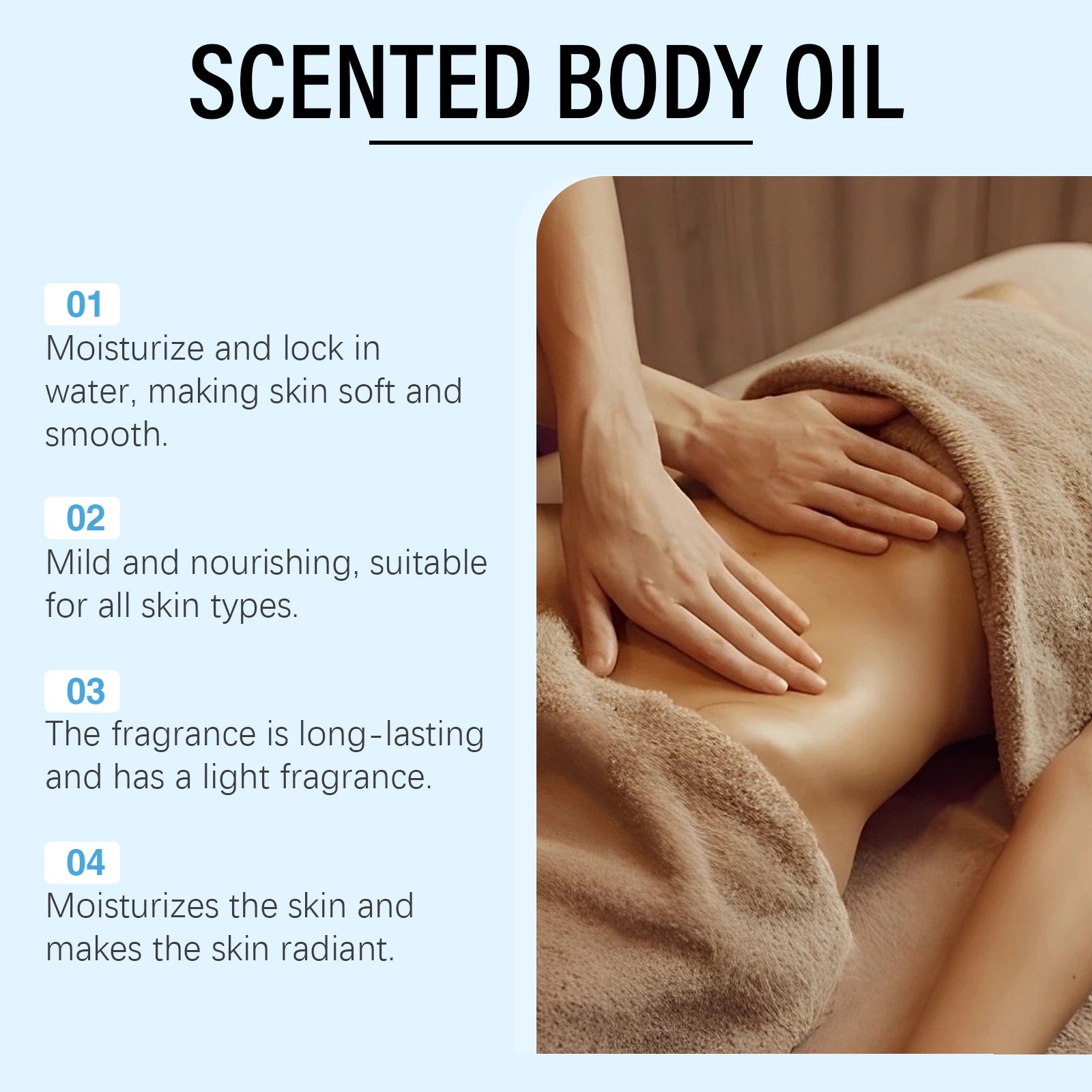 Vanilla Body Massage Oil for Deep Moisturizing and Stress Relief - Smarsty