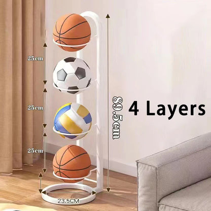 2/3/4/5Layers Basketball Storage Rack Indoor Children Balls Placed Rack Football Volleyball Basketball Holder Balls Metal Stand by Smarsty