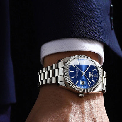 BINBOND Mens Waterproof Quartz Watch with Stainless Steel Band - Smarsty