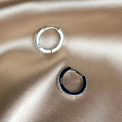 Stainless Steel Crystal Zirconia Small Huggie Earrings - Smarsty