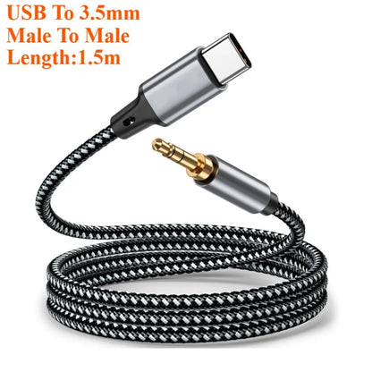 USB Type C to 3.5mm Aux Audio Adapter for High Fidelity Sound - Smarsty