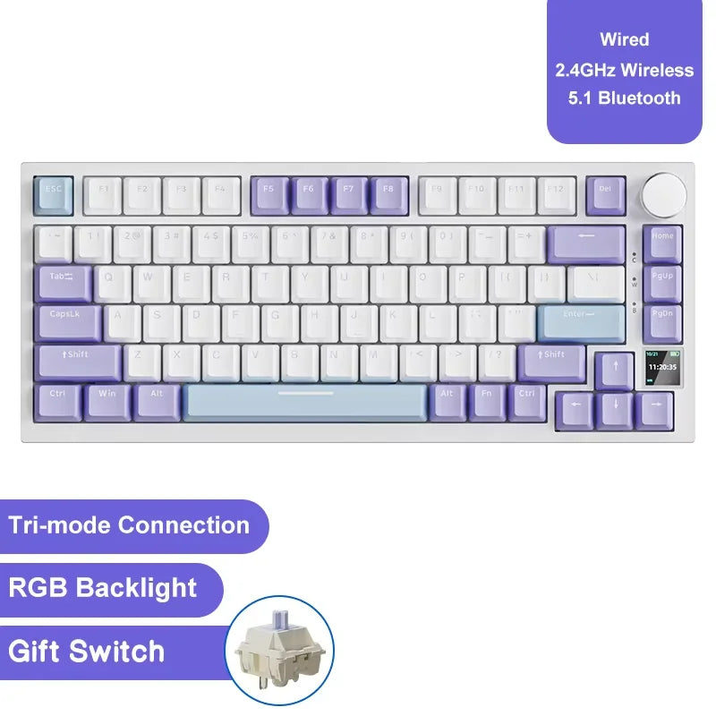 Wireless Mechanical Keyboard With Bluetooth Five One RGB