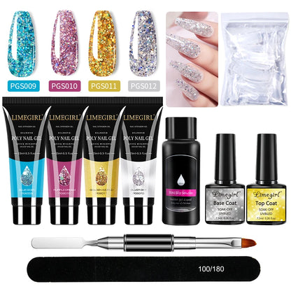 Nail Art Poly Gel Kit for Beginners with Soaking Solution - Smarsty