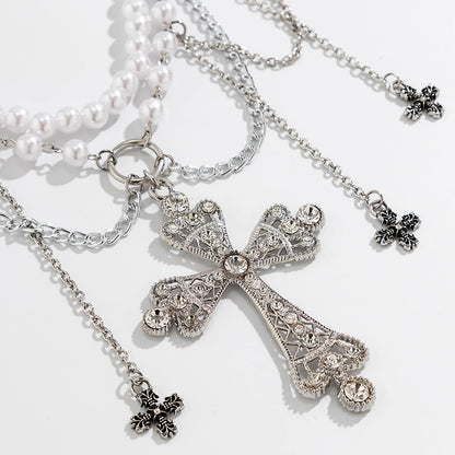 Lacteo Pearl Cross Tassel Belly Chain for Women - Smarsty