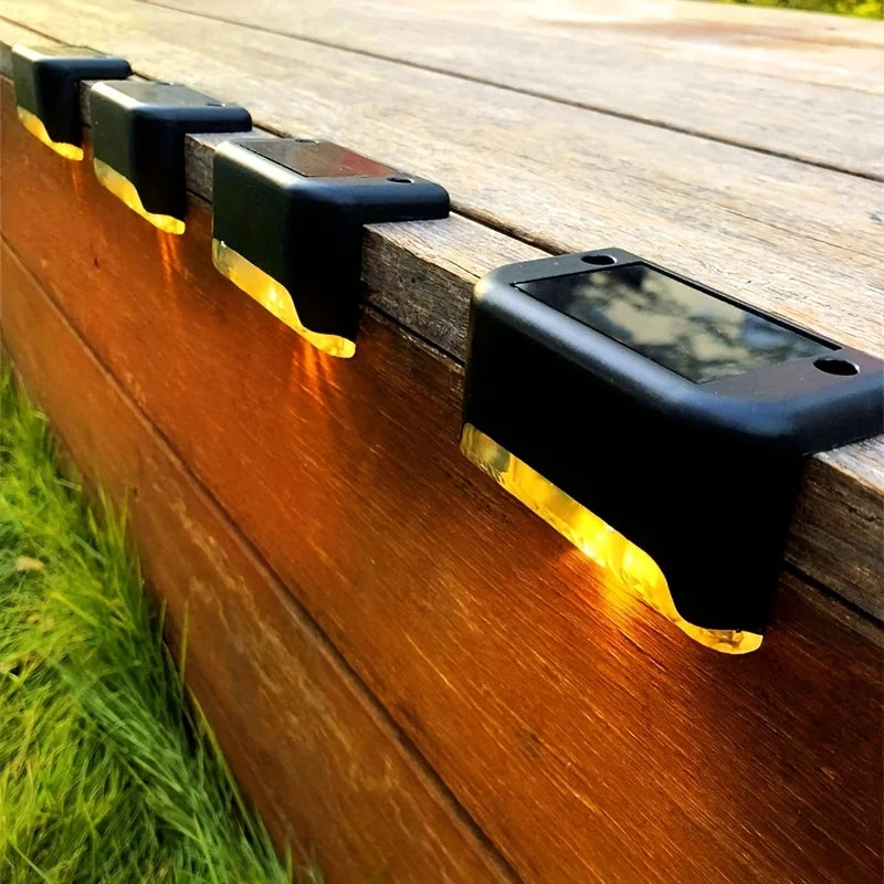 4 Pack LED Solar Stair Lights for Safe Outdoor Lighting - Smarsty