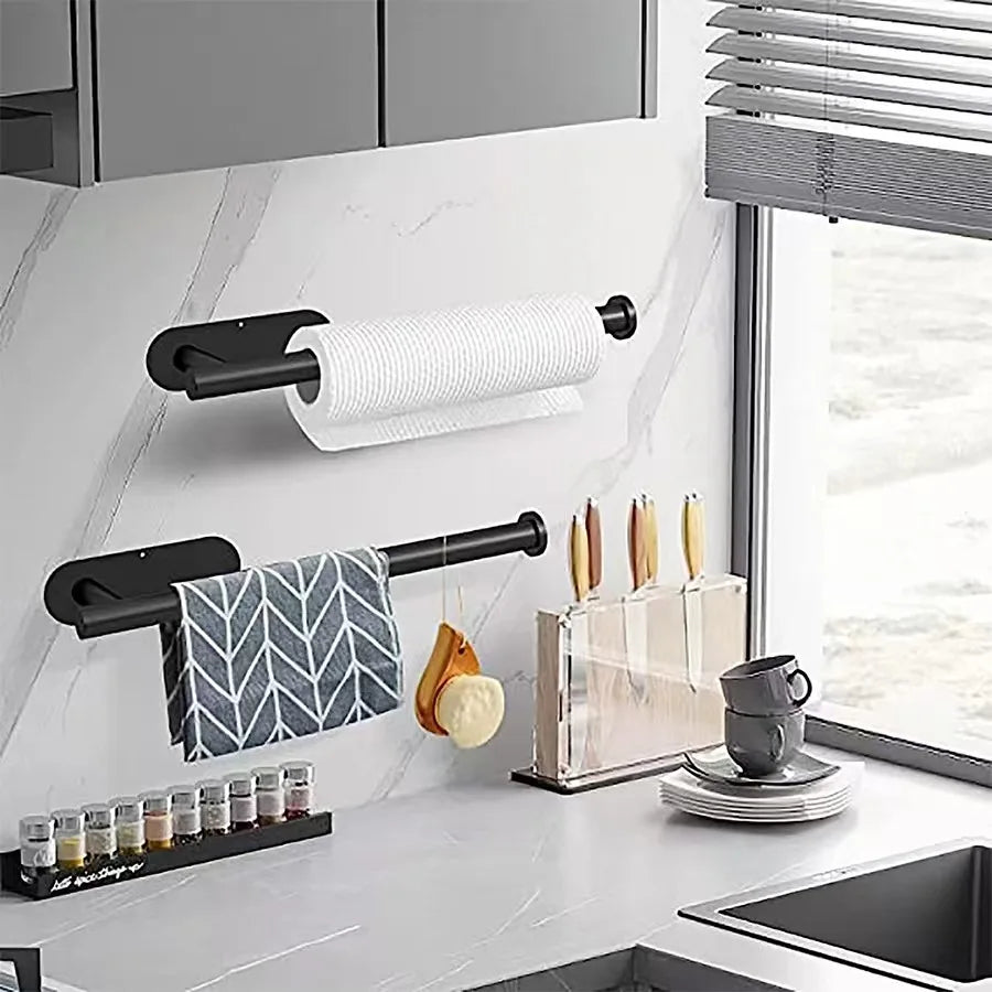 Adhesive Stainless Steel Paper Towel Holder for Easy Storage - Smarsty