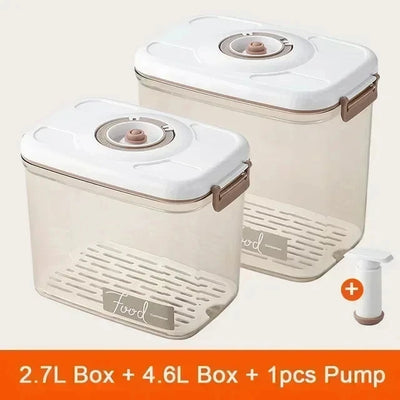 Food Vacuum Storage Box Sealed Kitchen Fresh-Keeping Box Large Capacity Food Transparent Storage Container with Vacuum Pump by Smarsty