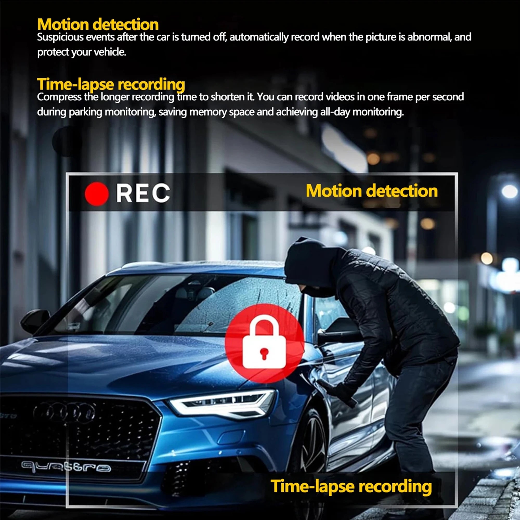 4Channel WiFi Dash Cam Night Vision With Loop Recording - Smarsty