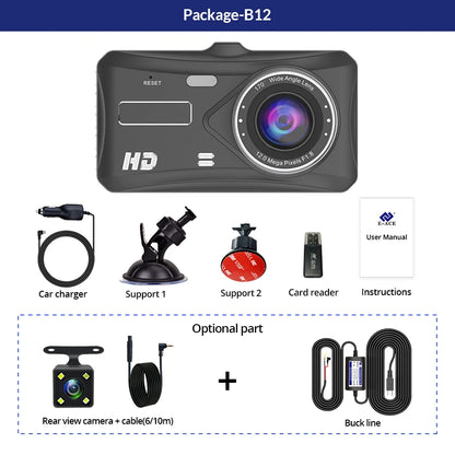 1080P Dash Cam With Night Vision Front And Rear Recording - Smarsty