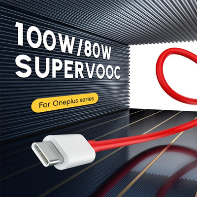 Oneplus 13 12 11 Cable Original 80W Supervooc Warp Charge Usb Type C Cable 100W Fast Charge One Plus 10T Nord CE 4 10 Ace 3 Pro - Smarsty