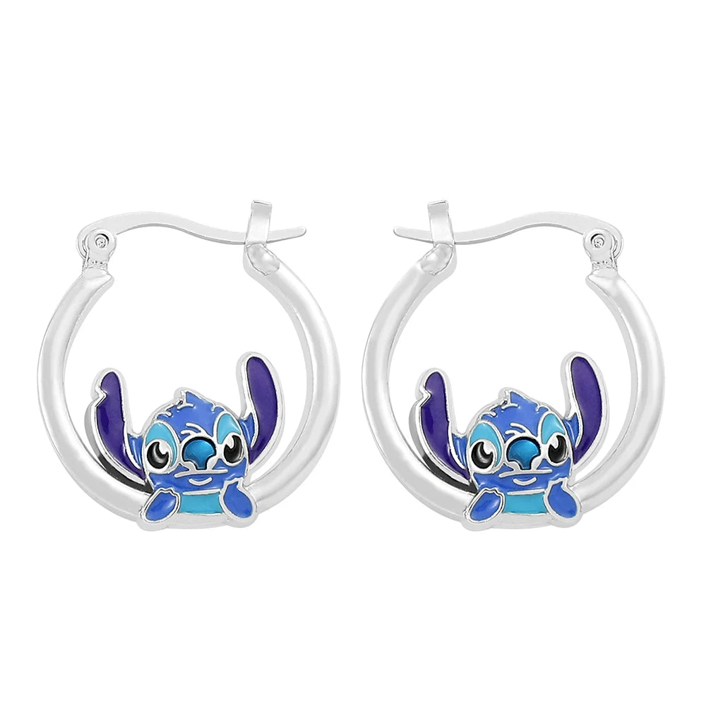 Cute Disney Stitch Flower Stud Earrings for Women and Girls - Smarsty