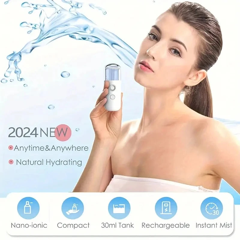 Portable Rechargeable Mini Facial Steamer for Hydration - Smarsty