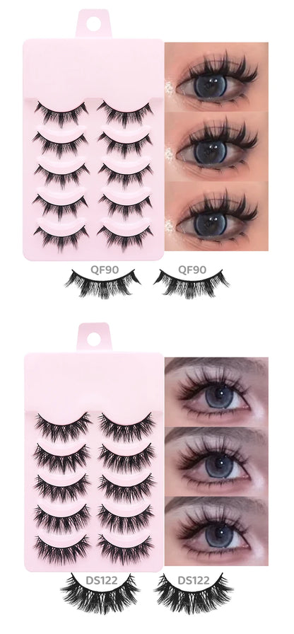 DINGSEN 5 Pairs Soft Natural Long False Eyelashes - Smarsty
