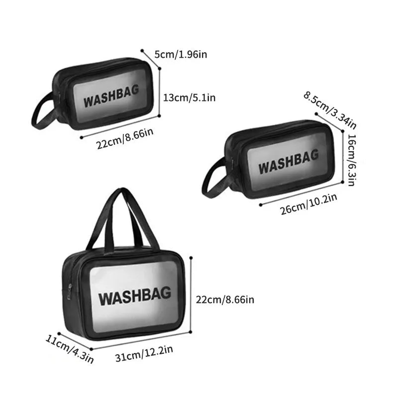 Semi Transparent PVC Makeup And Toiletries Bag With Capacity - Smarsty