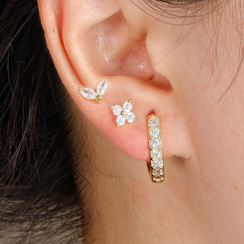Gold Color Stainless Steel Hoop Earrings Set for Women - Smarsty