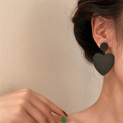 Vintage Punk Black Flower Drop Earrings for Women Geometric Style - Smarsty
