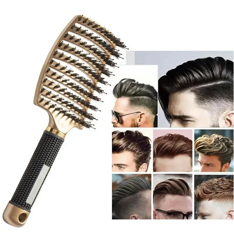 Boar Bristle Hair Brush for Scalp Massage and Detangling - Smarsty