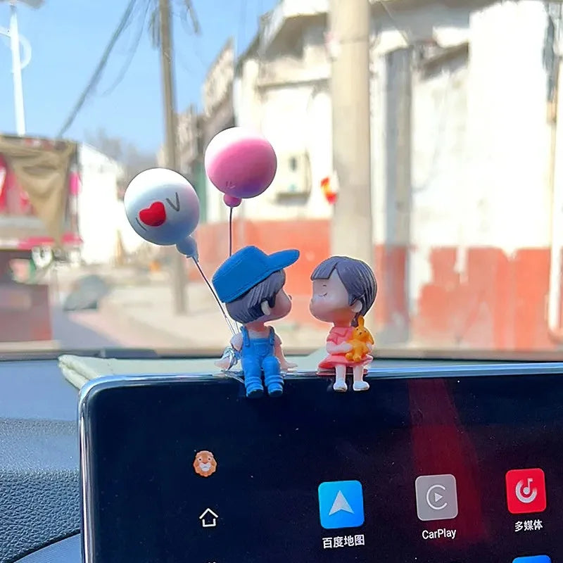 Cute Couple Car Ornament Balloon Figurine For Dashboard - Smarsty