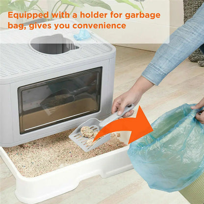 Foldable Cat Litter Box with Massager Scoop - Smarsty