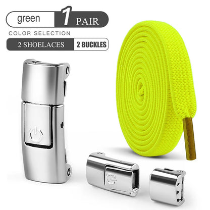 8mm No Tie Shoe Laces Press Lock Shoelaces Without Ties Elastic Laces Sneaker Kids Adult Widened Flat Shoelace for Shoes - Smarsty