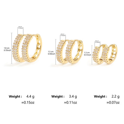 Shiny Zircon Huggie Earrings Tiny Cartilage Hoops Gift - Smarsty