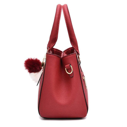 Women Beaded Pendant PU Shoulder Bag With Tassel Charm - Smarsty
