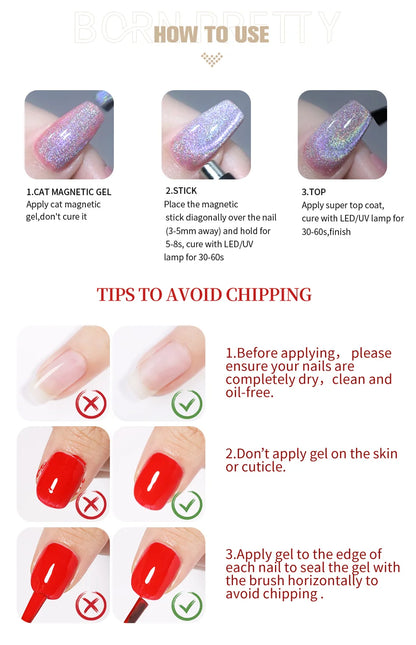 Born Pretty Rainbow Purple Magnetic Gel Nail Polish 10ml - Smarsty