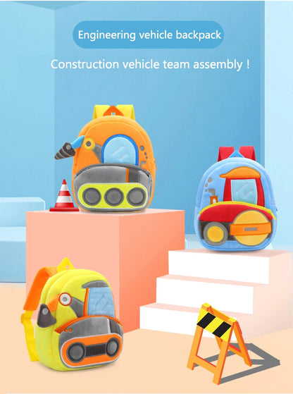 Plush Excavator Kids Backpack For Small School Bags - Smarsty