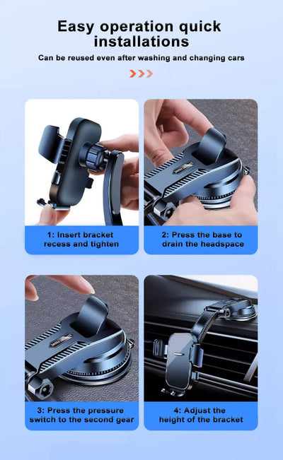 SEAMETAL Car Dashboard Phone Bracket Universal Auto Cellphone Stand For GPS Navigation Universal Desk Windshield Hanging Holder - Smarsty