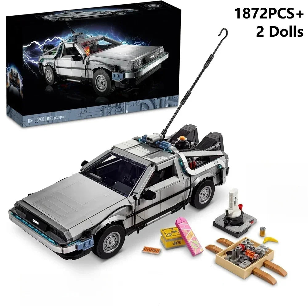 New Back to the Future Time Machine Creative building block technology car building block construction toy children's gift