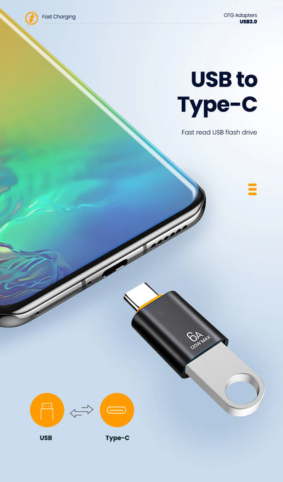 10A OTG USB 3.0 To Type C Adapter USB Female To Type c Male Fast Charging adadpter OTG USB C For Xiaomi Samsung Laptop PC - Smarsty