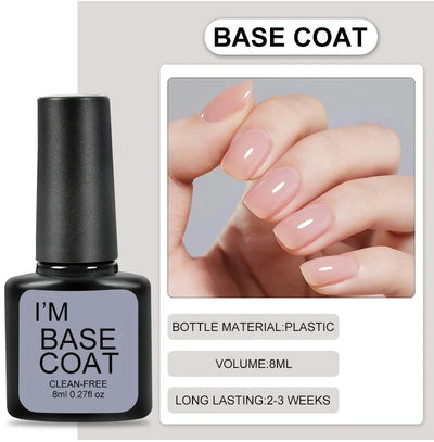 4 Pcs Gel Nail Polish Kit with Base and Top Coats - Smarsty