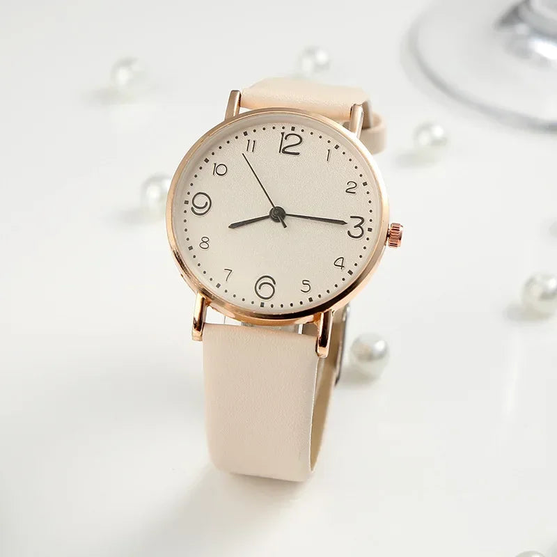 Women Casual Leather Analog Watch with Arabic Numbers - Smarsty