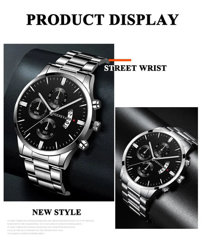 Luxury Stainless Steel Quartz Watch for Men - Smarsty