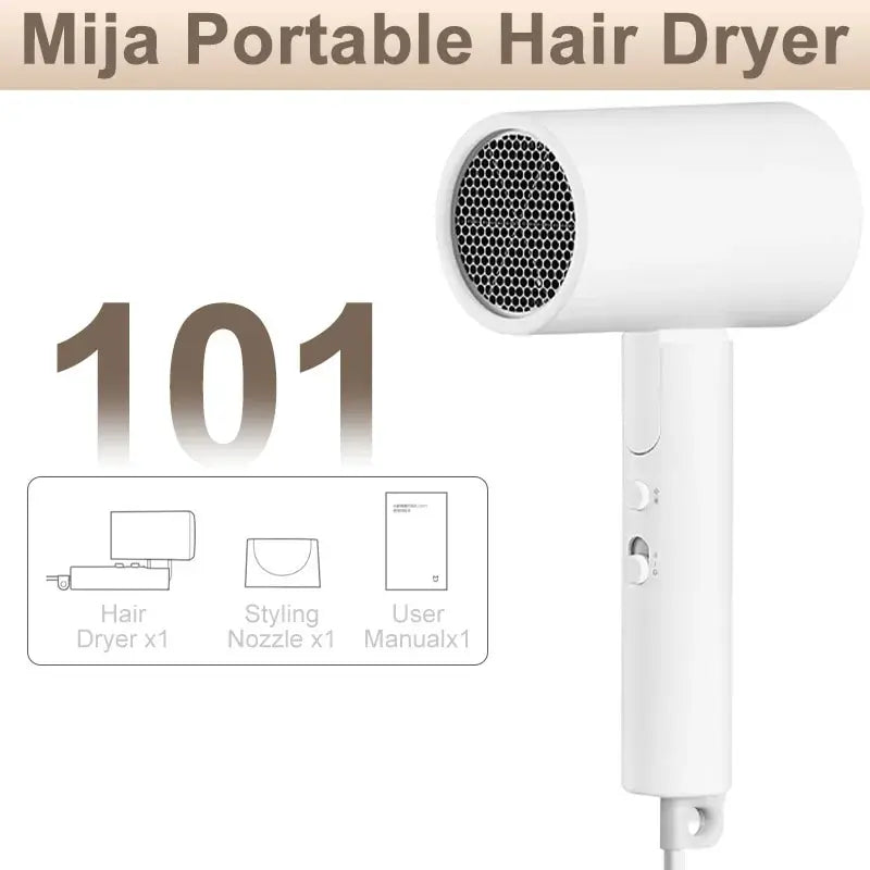 Xiaomi Mijia Portable Anion Hair Dryer Quick Dry 1600W - Smarsty