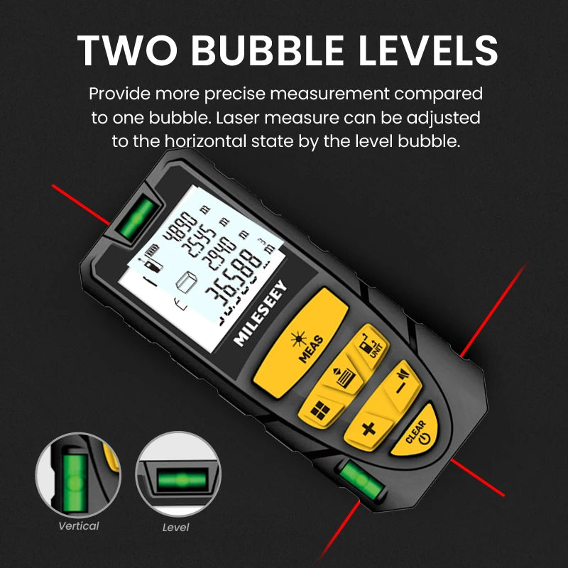 MILESEEY Laser Tape Measure with Multi Measurement Functions - Smarsty