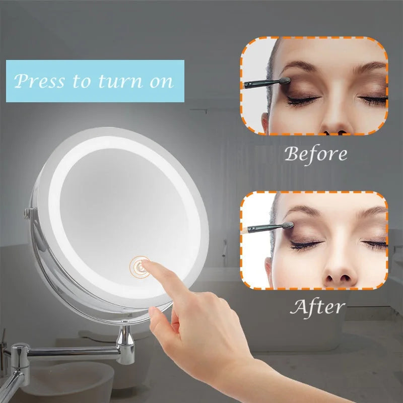 8 Inch USB Rechargeable Shower Mirror with LED Lights - Smarsty