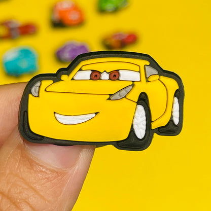 1Pcs Mix Cars Luigi Ramone Lightning McQueen PVC Shoe Charms Kids Popular Buckle Decorations Fit Birthday Gifts