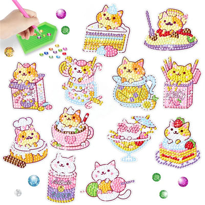 Cartoon Cat Burger DIY Diamond Painting Stickers - Smarsty
