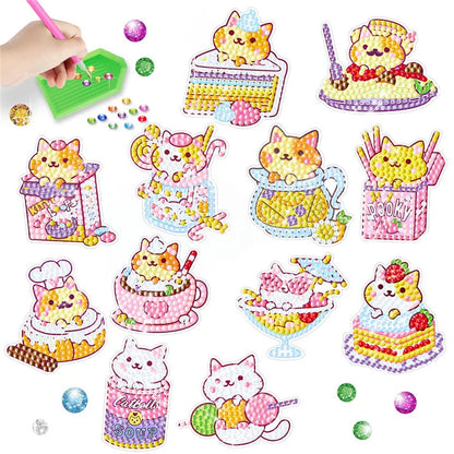 Cartoon Cat Burger DIY Diamond Painting Stickers - Smarsty