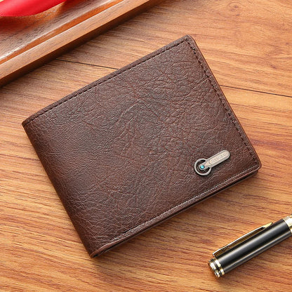 Men Short Bifold Faux Leather Masculina Billetera Credit ID Card Holder Wallet Billfold Purse Clutch Solid Hombre Business Slim - Smarsty