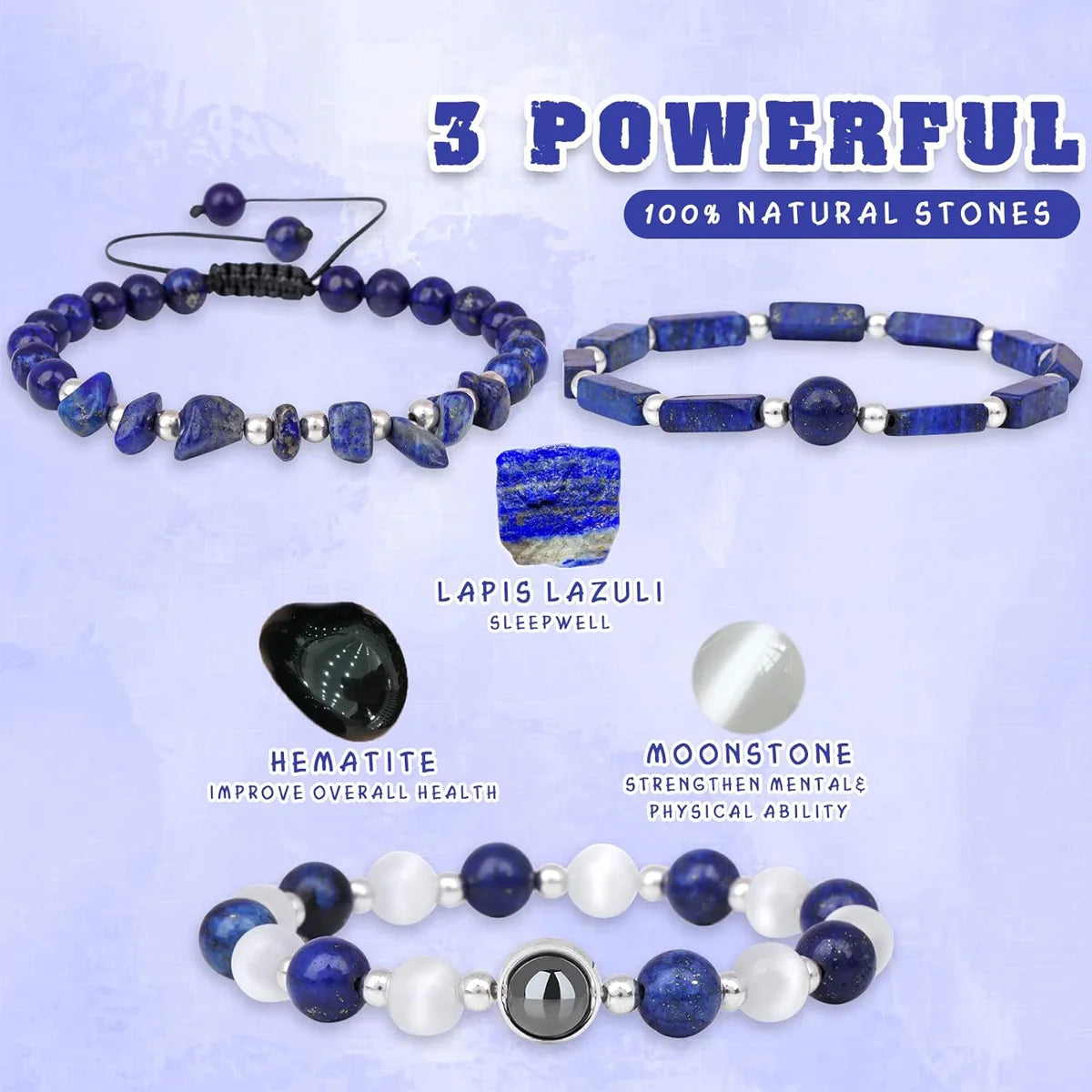 Amethyst Healing Bracelet Set for Weight Loss and Meditation - Smarsty